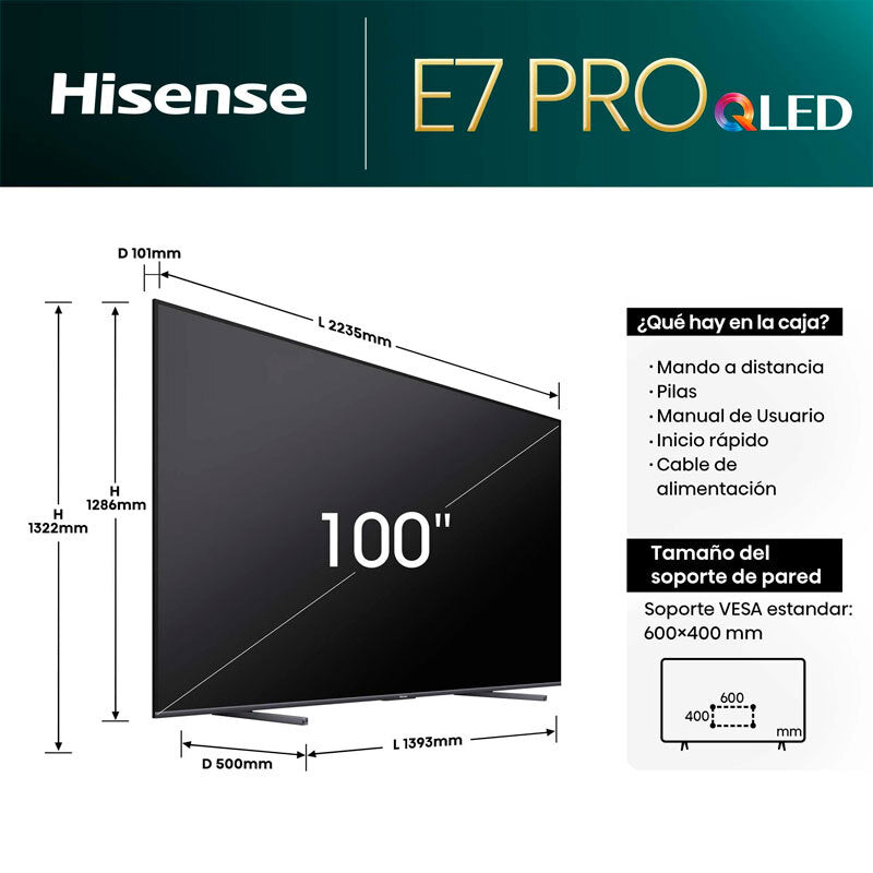 TV Hisense 100E7NQ PRO QLED 4K 100" (1)