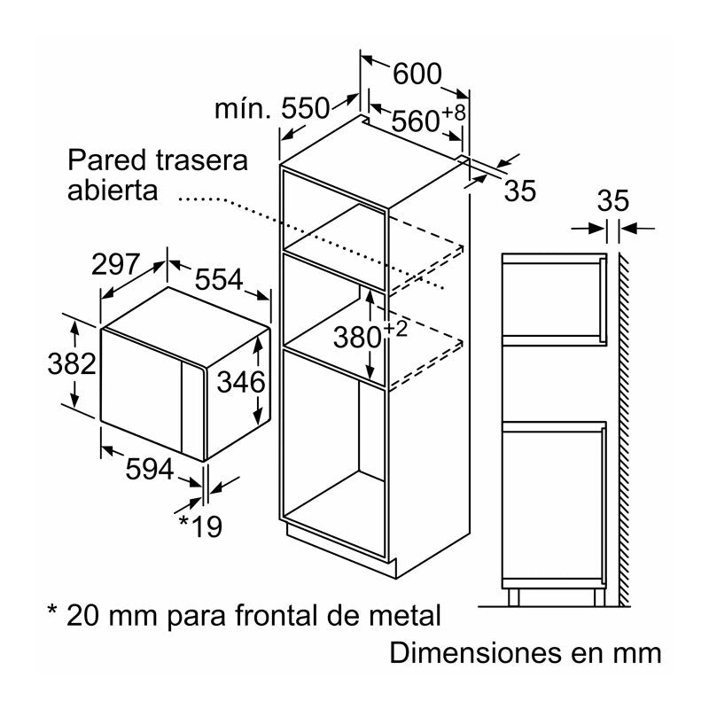 Microondas integrable Bosch BFL524MB0 Negro (1)