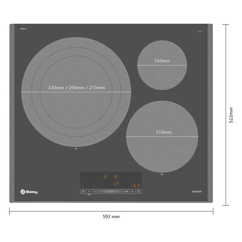 Placa Inducción Balay 3EB967AH 60 cm (4)