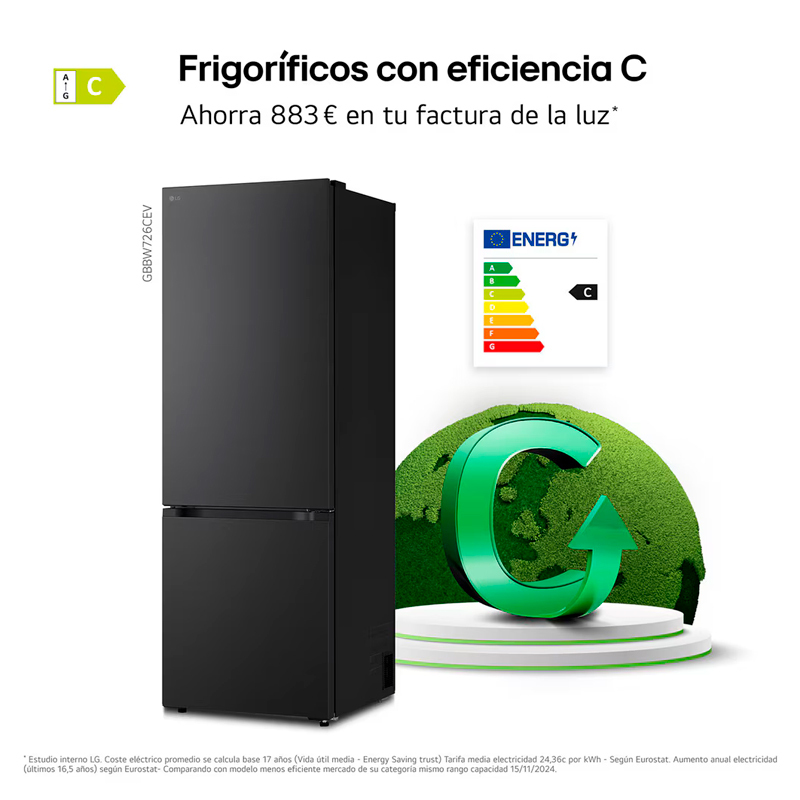 Frigorífico Combi LG GBBW726CEV Grafito (5)