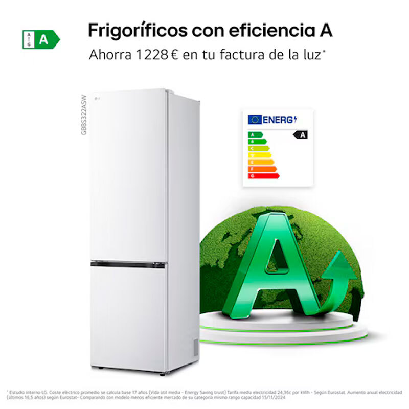 Frigorífico Combi LG GBBS322ASW Blanco (5)