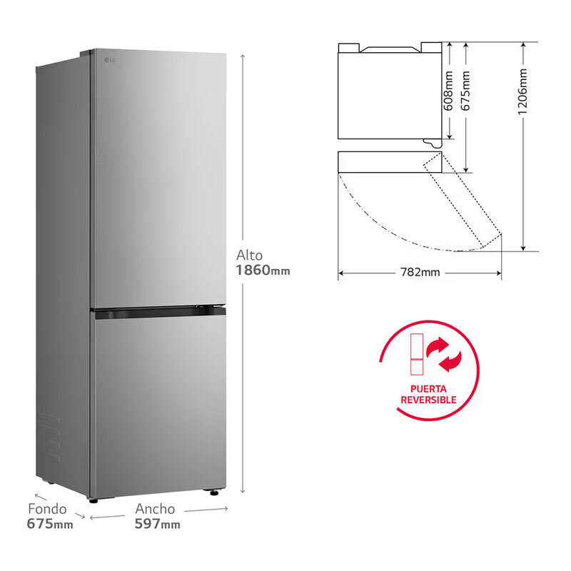 Frigorífico Combi LG GBBS312APY Inox (1)