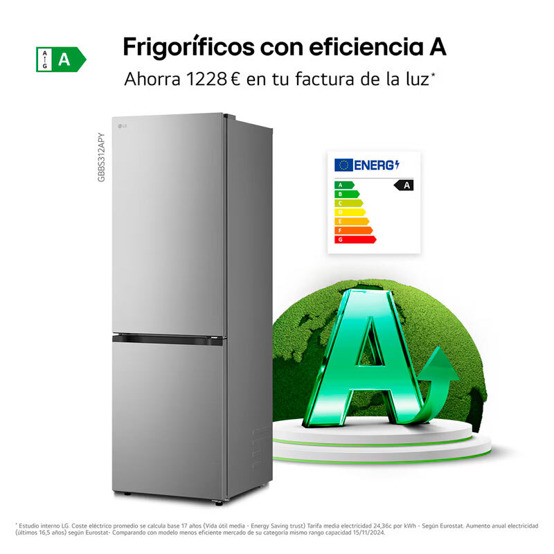 Frigorífico Combi LG GBBS312APY Inox (5)