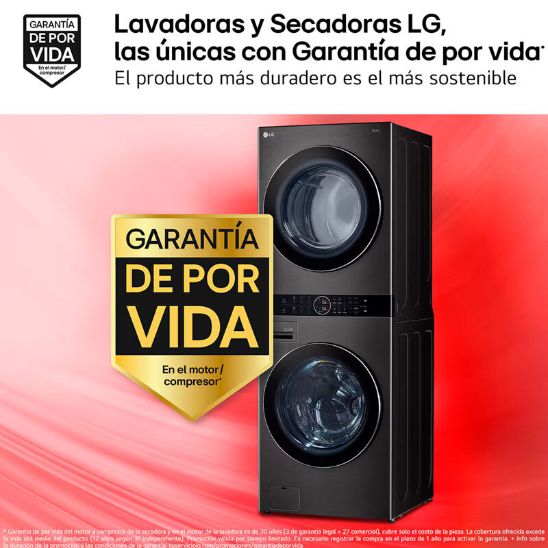 Torre de lavado 17 kg LG WT1716BBF Acero Negro (4)