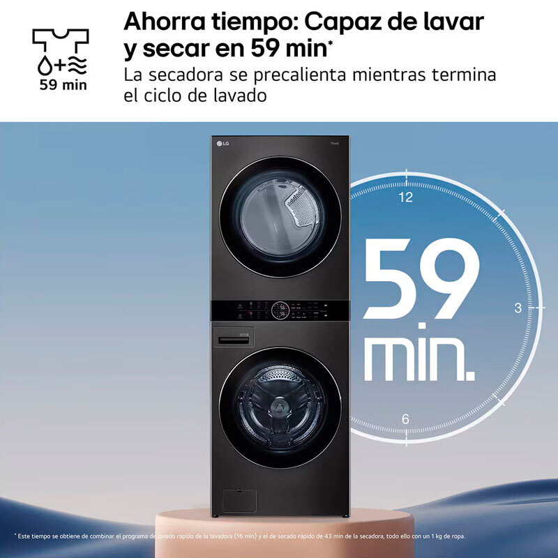 Torre de lavado 17 kg LG WT1716BBF Acero Negro (7)