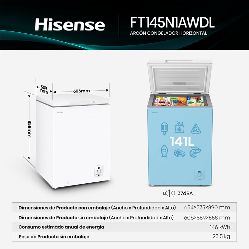 Arcón Hisense FT145N1AWDL Blanco (1)