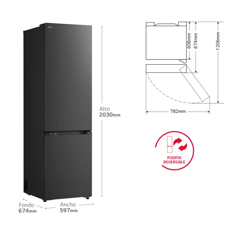 Frigorífico Combi LG GBBSJ20EEP Grafito Mate (1)