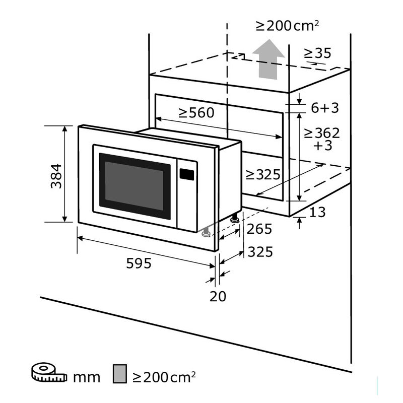 Microondas integrable Exquisit EMW 20-DG-020 Negro (1)