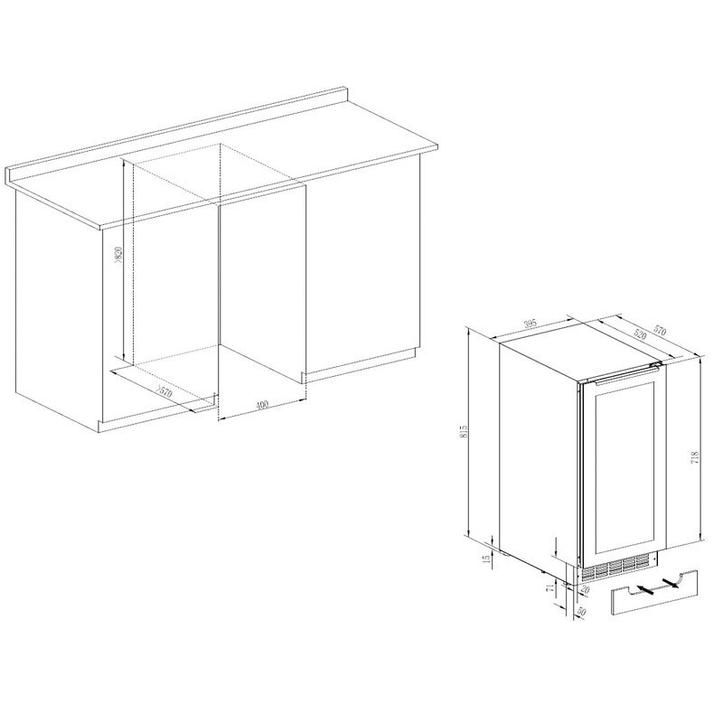 Vinoteca integrable Avintage AVU41D82 Negro (1)