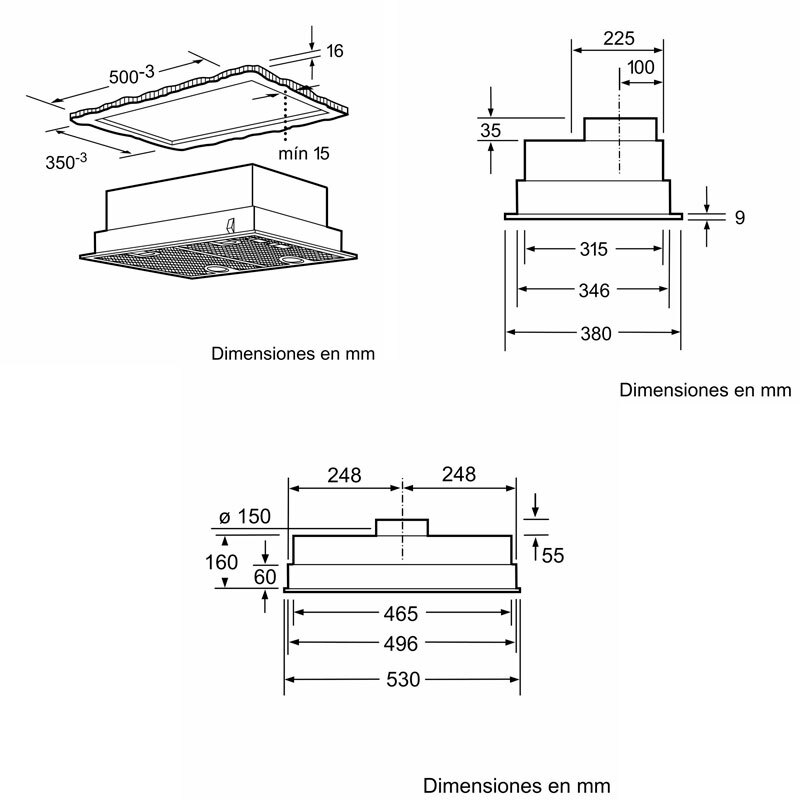 Grupo Filtrante Bosch DHL555BM Inox 53 cm (1)