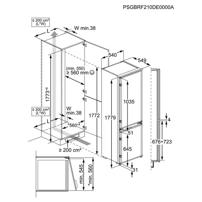 Frigorífico Combi integrable AEG OSC6D181ES (1)