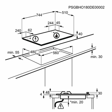 Placa cristal Electrolux KGS7536SX (1)
