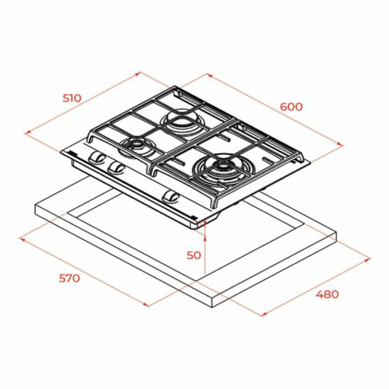 Placa gas Teka GZC 63310XBB 60 cm (1)