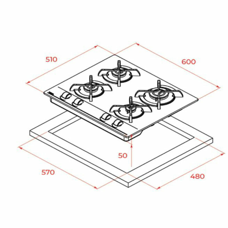 Placa gas Teka GBC 63010KBN 60 cm (1)