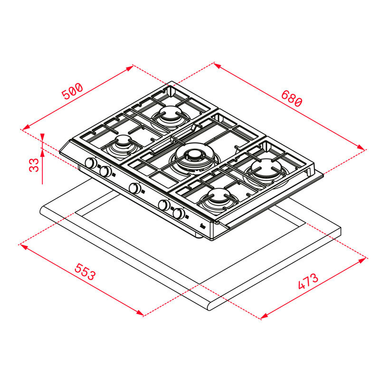 Placa gas Teka EX70.1 5G AI AL DR CI 58 cm (1)