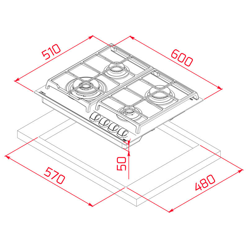 Placa cristal Teka GZC64320XBA BUT(NAT) (1)