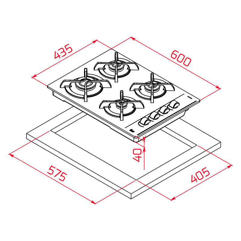 Placa gas Teka GBC 64003KBABK 60 cm (1)