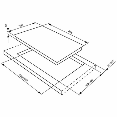 Placa gas Smeg SR775PO 70 cm (1)