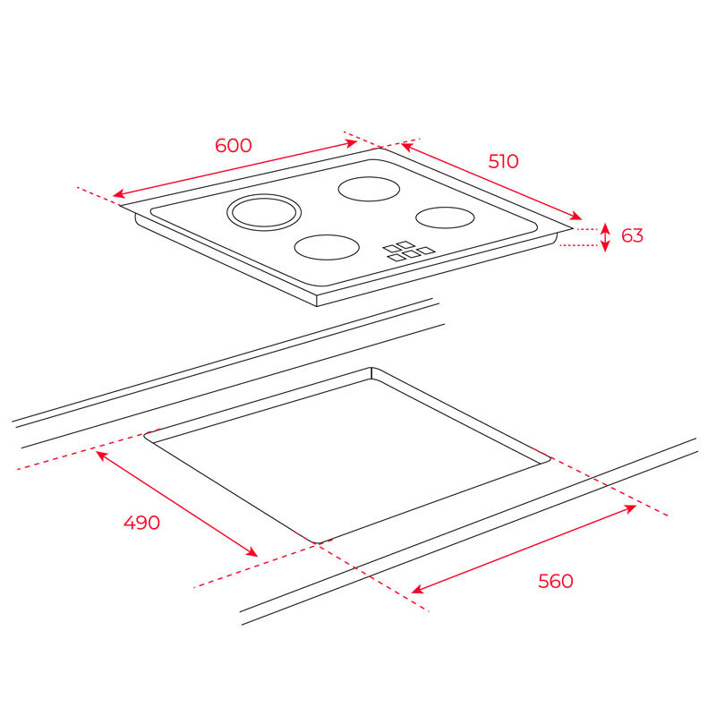Placa vitrocerámica Teka TB 6315 60 cm (1)