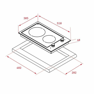Placa vitrocerámica Teka EFX 30.1 2H 30 cm (1)