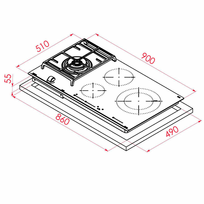Placa mixta Teka JZC 94313 ABN 90 cm (1)