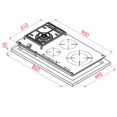 Placa mixta Teka JZC 94313 ABN 90 cm (1)