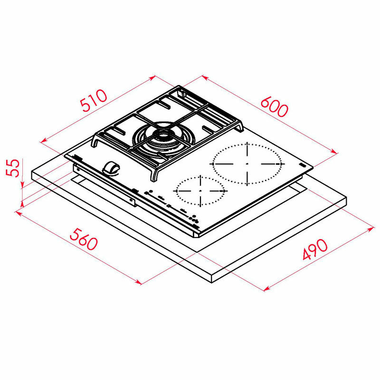 Placa mixta Teka JZC 63312 ABN 60 cm (1)