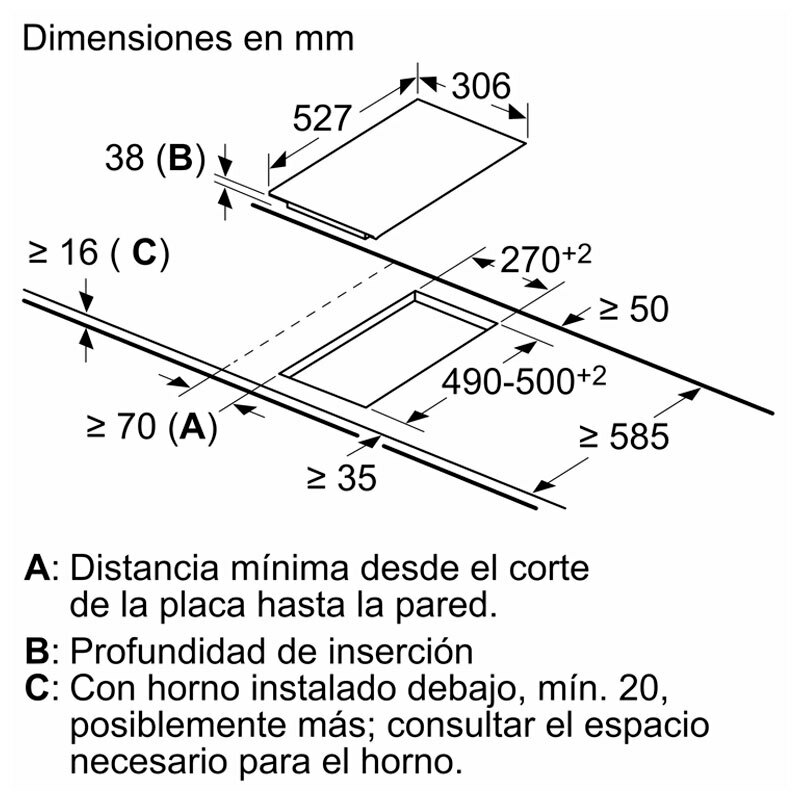 Placa vitrocerámica Bosch PKF375FP2E 30 cm (1)