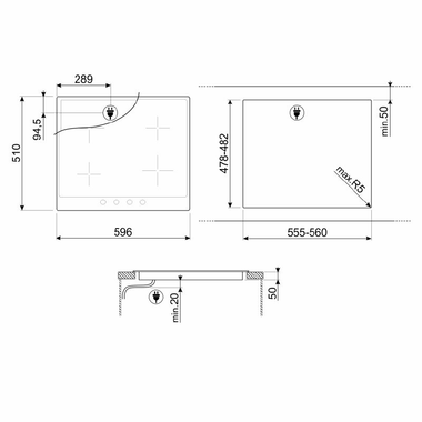Placa inducción Smeg SI964PM 60 cm (1)