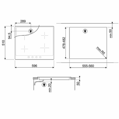 Placa inducción Smeg SI764POM 60 cm (1)