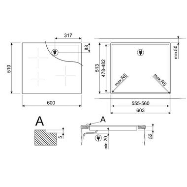 Placa inducción Smeg SI2641DP 60 cm (1)