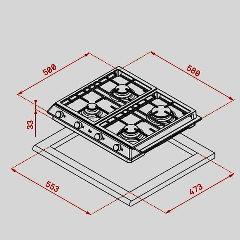 Placa gas Teka EX 60.1 4G AI AL CI 58 cm (1)