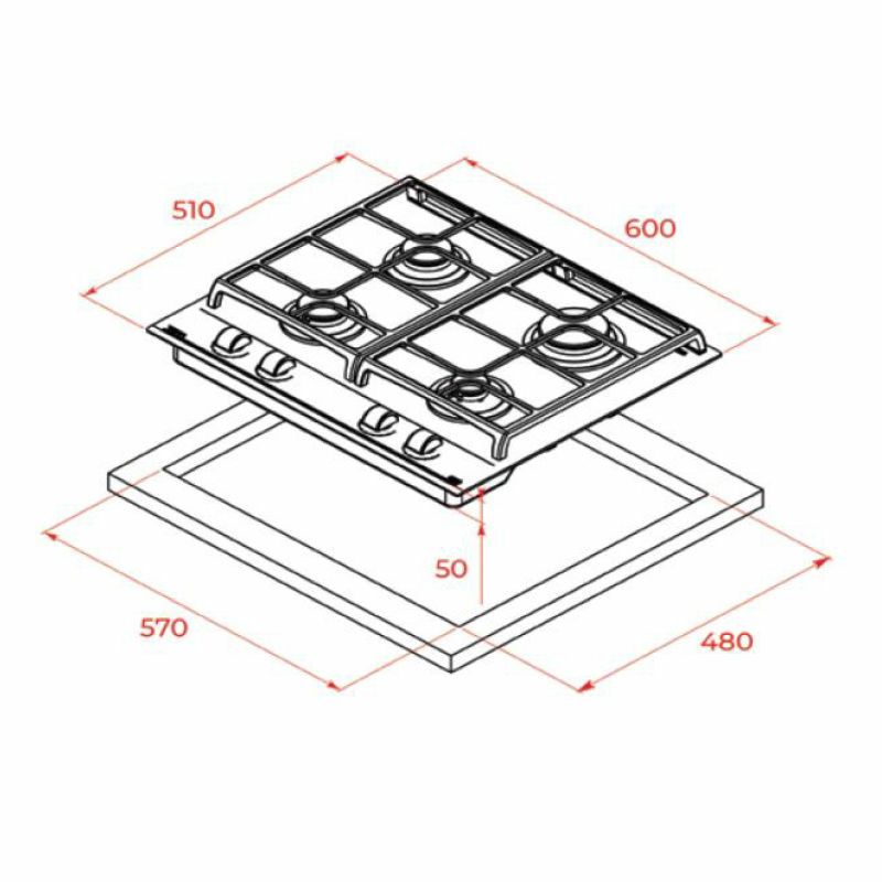 Placa cristal Teka GZC64300XBN 60 cm (1)