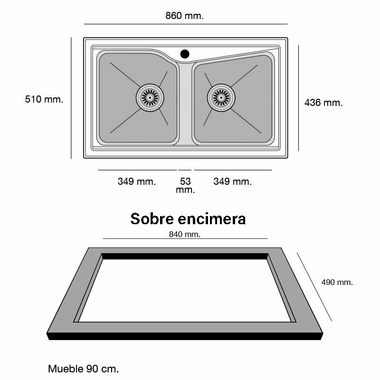 Fregadero Poalgi City 2C Pergamon Mate (1)