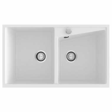 Fregadero Poalgi Kuma 86 2/S Blanco Brillo