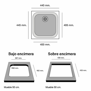 Fregadero Poalgi Gandia 40 Blanco Mate (1)