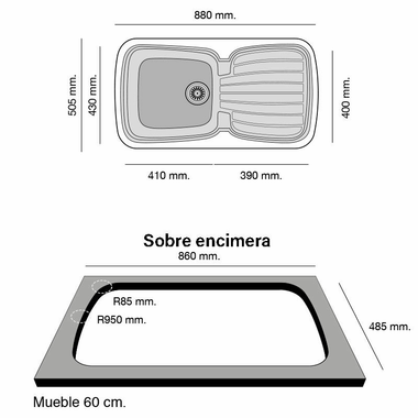 Fregadero Poalgi Diamante Concret Brillo (1)