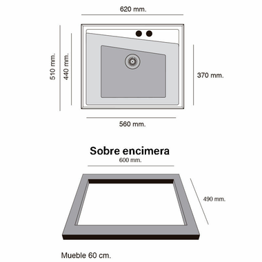 Fregadero Poalgi Kuma 60 1/S Concret Brillo (1)