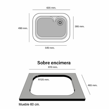 Fregadero Poalgi Rubi Negro Liso Brillo (1)