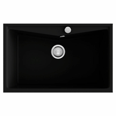 Fregadero Poalgi Kuma 80 1/S Negro Liso Brillo