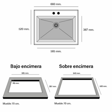 Fregadero Poalgi Shira 66 Pergamon Brillo (1)