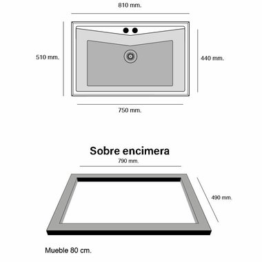 Fregadero Poalgi Kuma 80 1/S Tundra Brillo (1)