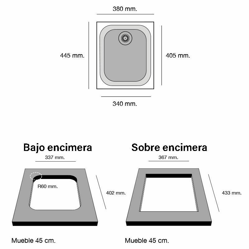 Fregadero Poalgi Essenzial 35 Blanco Brillo (1)