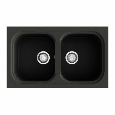 Fregadero Poalgi Malaquita Negro Liso Brillo