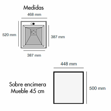Fregadero Poalgi Kobus 48 Alto Gris Ceniza (1)