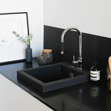 Fregadero Poalgi Kobus 48 Alto Negro Basalto (2)