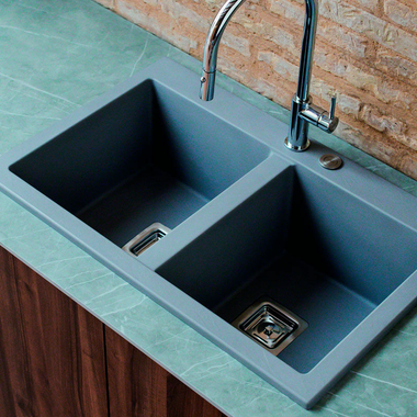 Fregadero Poalgi Kobus 86 Bajo 2/S Gris (2)