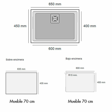 Fregadero Poalgi Zie 60 1/S Gris (1)