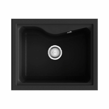 Fregadero Poalgi City 1C Negro Liso Brillo