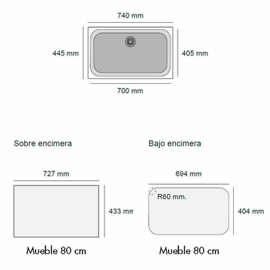 Fregadero Poalgi Essenzial 70 Blanco (1)